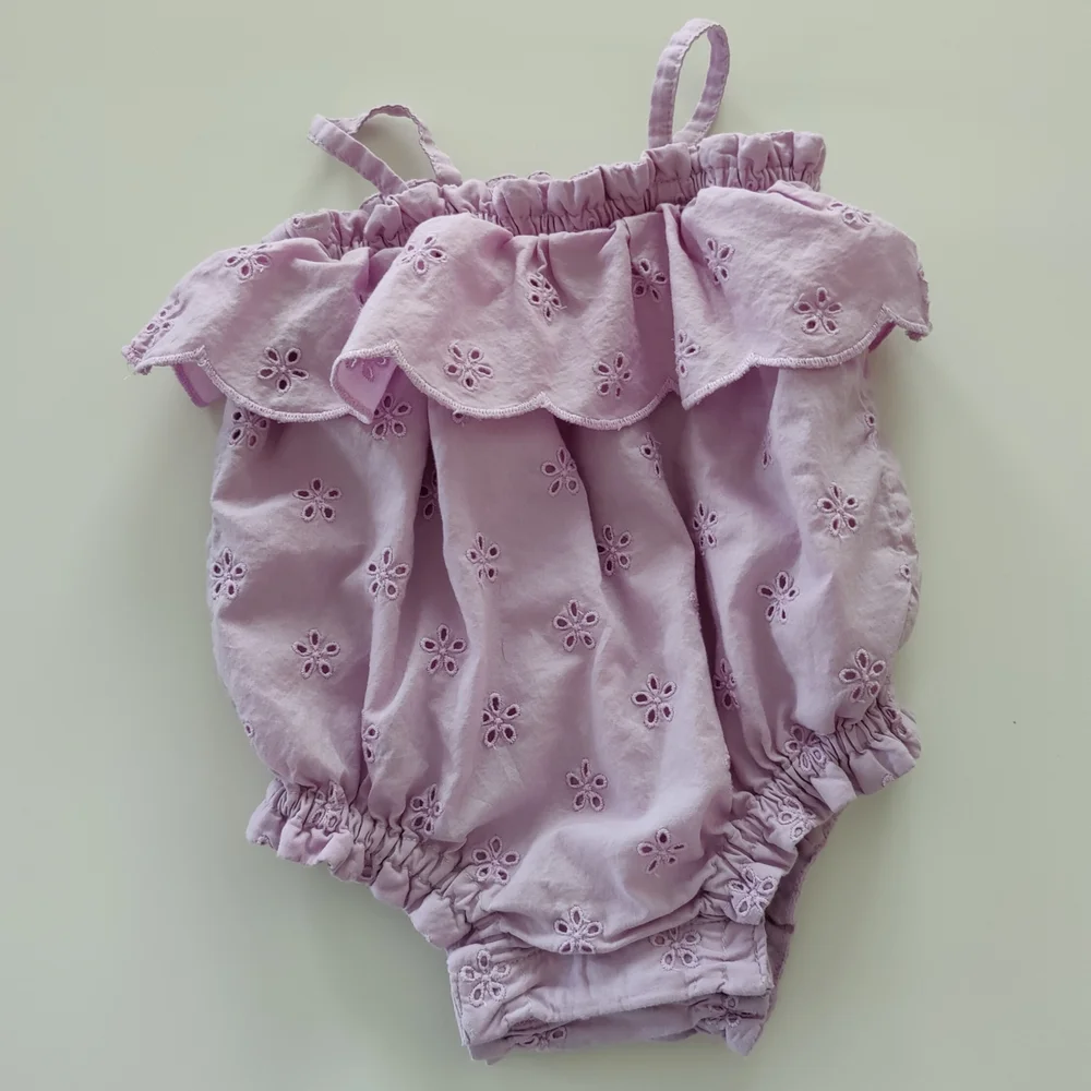 GAP Lilac Eyelet Ruffle Romper - Picture 1 of 4